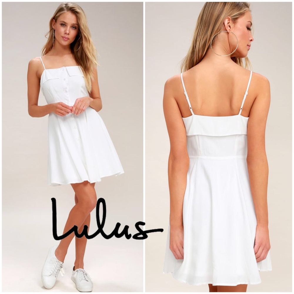 NWT Lulu’s Sweet Destiny Button-Front Dress Size S